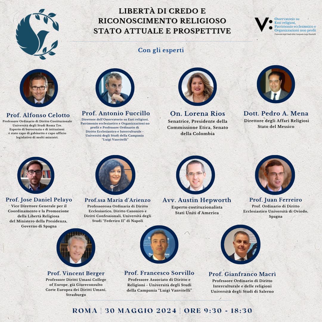 Convegno sulla libertà di credo e riconoscimento religioso: stato attuale e prospettive